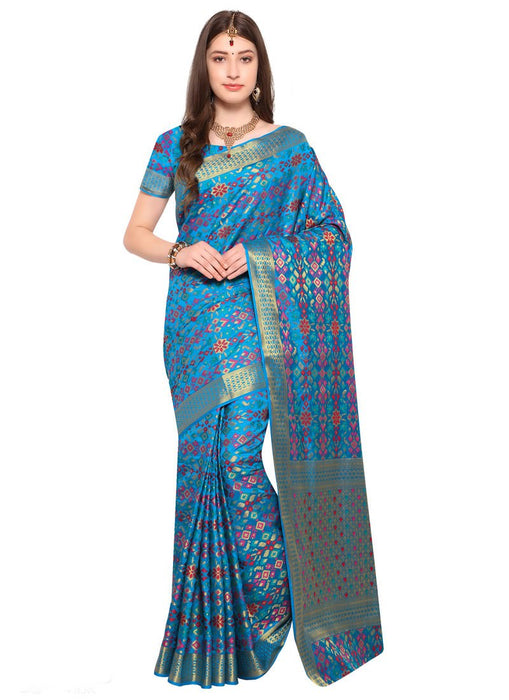 Blue Color Poly Silk Saree only in Bigswipe