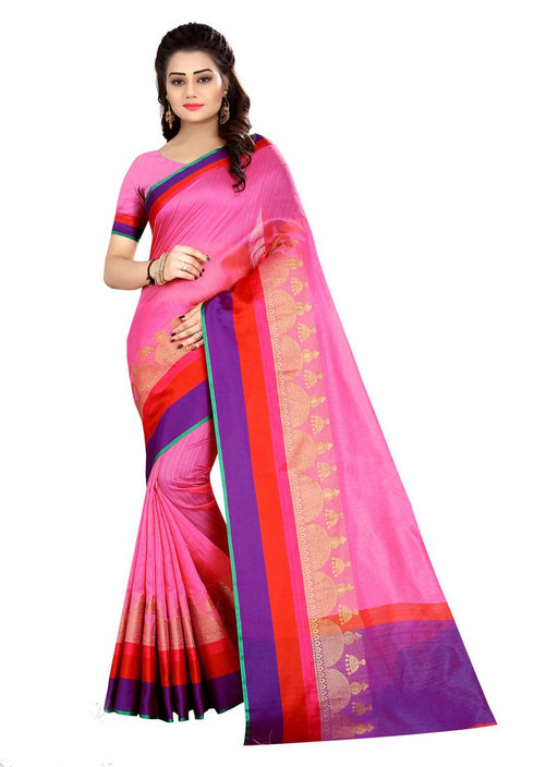 Pink Color  Bhagalpuri Silk Saree only in Bigswipe