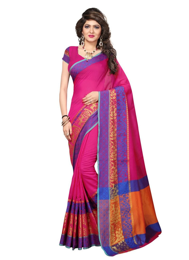 Pink Color  Cotton Silk Saree only in Bigswipe