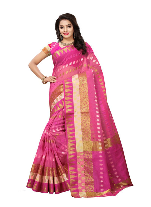 Pink Color  Poly Silk Saree only in Bigswipe