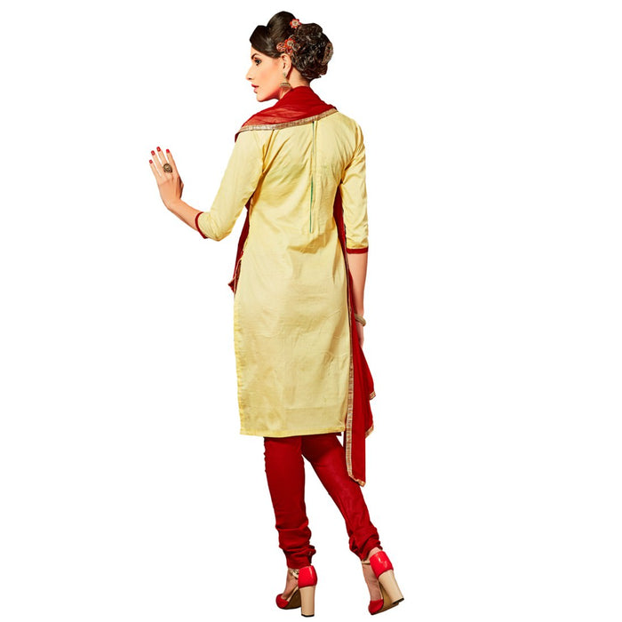 Glaze Cotton Fabric Yellow Color Dress Material only in Bigswipe