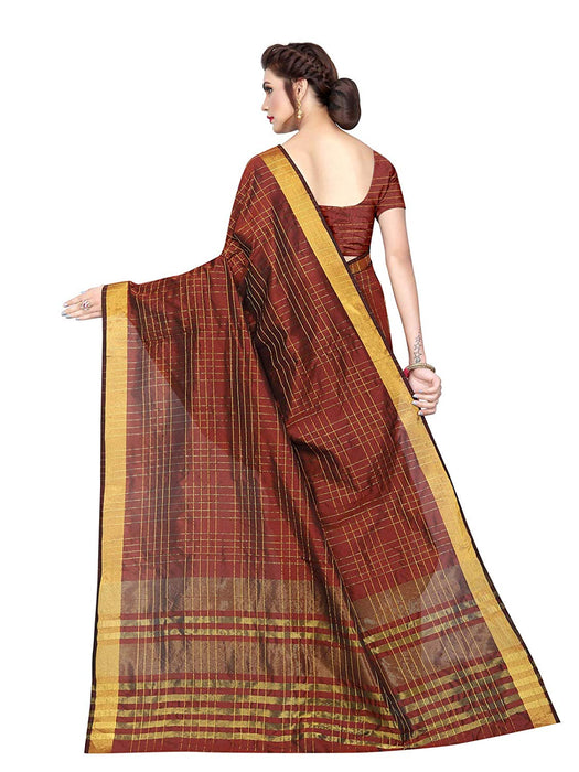 Brown Color Poly Silk Saree only in Bigswipe