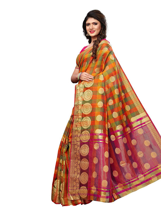 Multi Color Chanderi Silk Saree only in Bigswipe