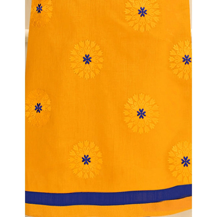 Glace Cotton Fabric Yellow Color Dress Material only in Bigswipe