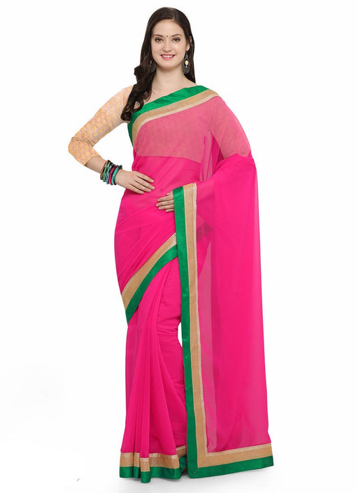 Pink Color Georgette Saree only in Bigswipe