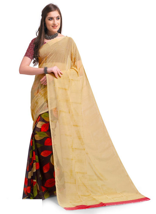 Brown, Multi Color  Georgette Saree only in Bigswipe