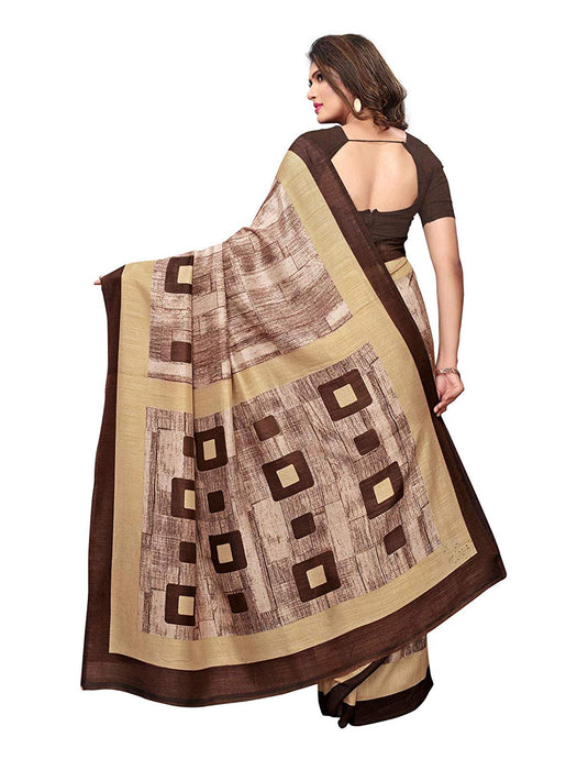 Brown, Beige Color Vichitra Silk (Art Silk) Saree only in Bigswipe