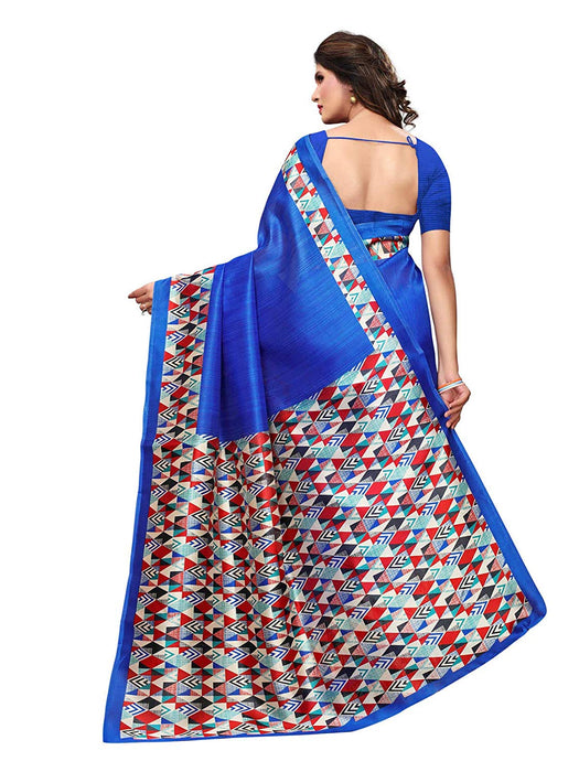 Blue, Multi Color Poly Silk Saree only in Bigswipe