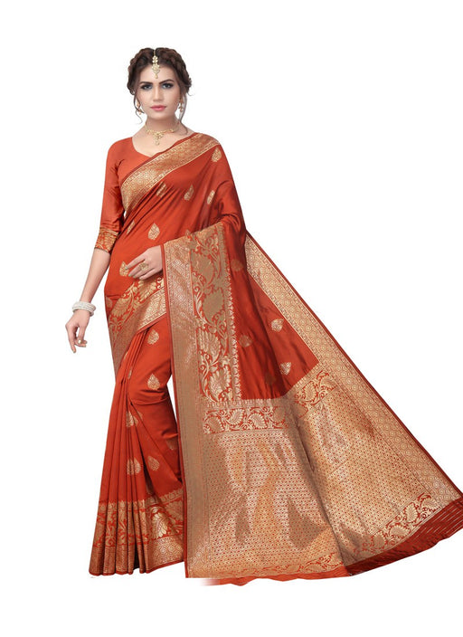 Brown Color  Poly Silk Saree only in Bigswipe