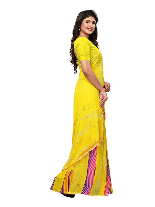 Yellow, Multi Color Georgette Saree