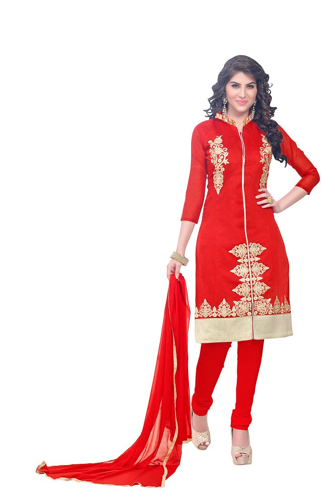 Beige Bhagalpuri Salwar Suit Material With Embroidery only in Bigswipe