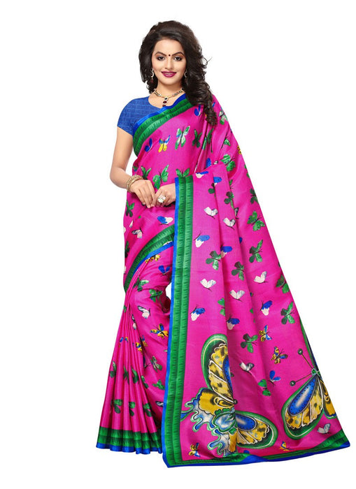 Pink, Multi Color  Art Silk Saree only in Bigswipe