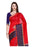 Red Color Tussar Silk (Poly Silk) Plain Work Saree