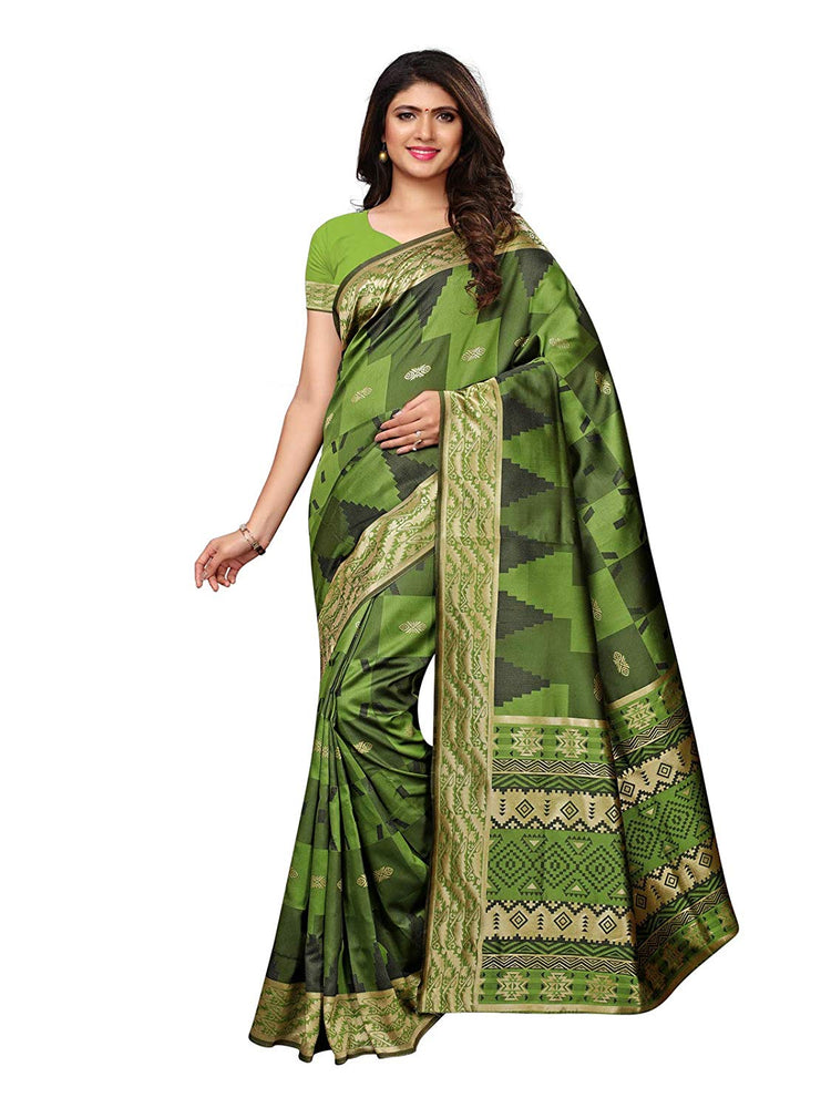 Green, Black Color Poly Silk Saree only in Bigswipe