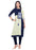 Navy Blue, Cream Color Printed Patch Rayon Kurti only in Bigswipe