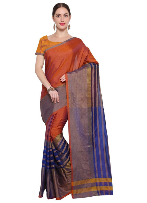 Orange,Blue Color Kota Silk Saree only in Bigswipe