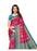 Turquoise, Pink, Multi Color Poly Silk Printed Work Saree