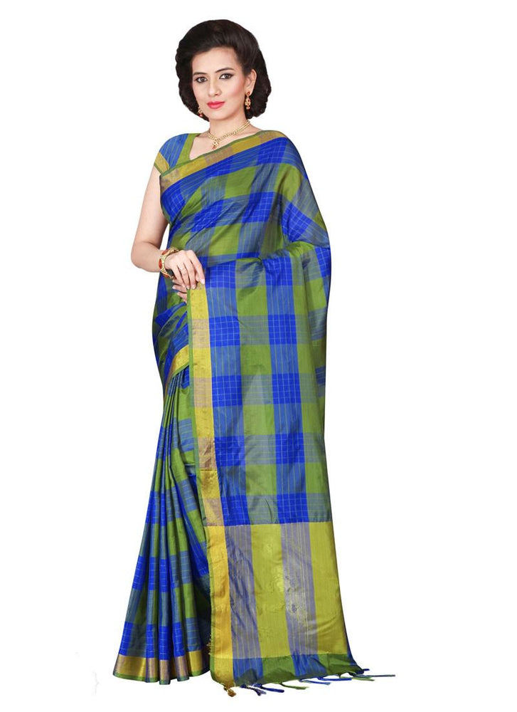 Green, Blue Color Poly Silk Saree only in Bigswipe