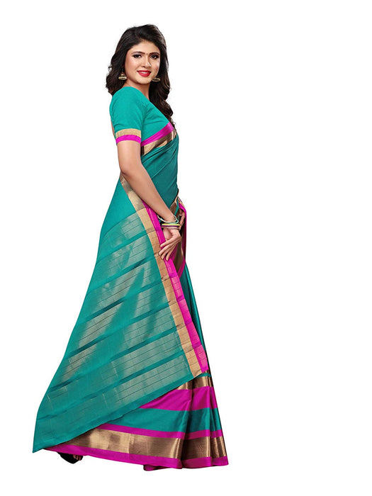 Turquoise Color Poly Silk Saree