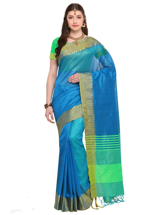 Blue Color Bhagalpuri Saree only in Bigswipe