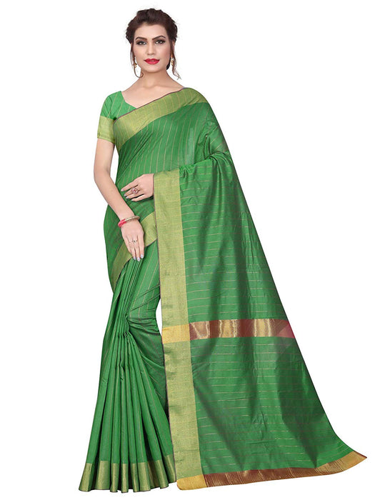 Green Color Cotton Silk Saree only in Bigswipe