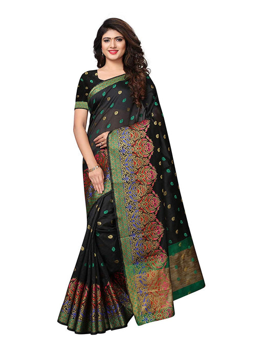 Black Color Chanderi Silk Saree only in Bigswipe