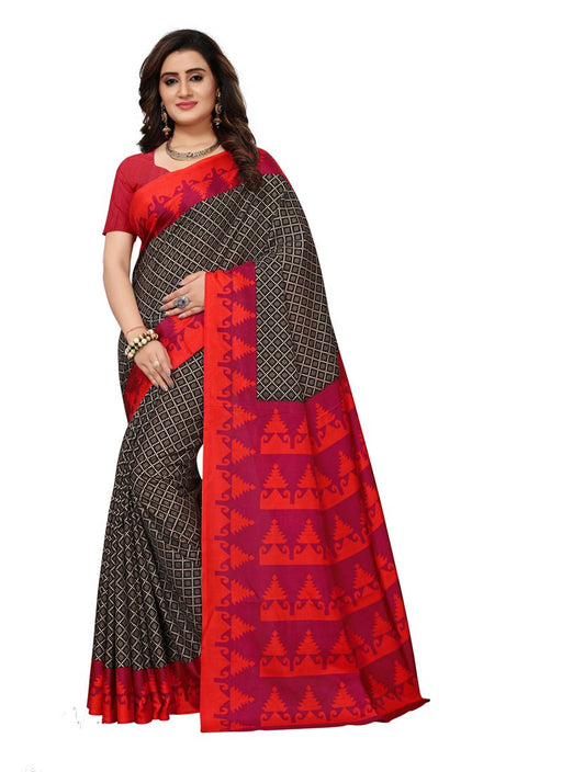 Black, Red, Maroon Color  Vichitra Silk (Art Silk) Saree only in Bigswipe