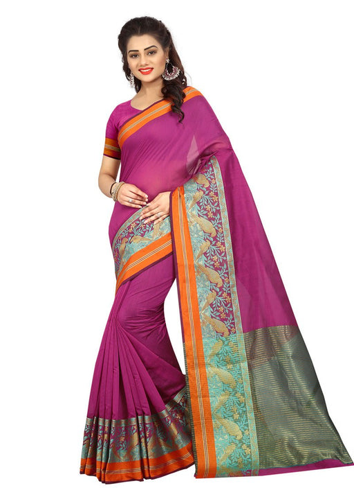 Pink Color Cotton Silk Saree only in Bigswipe