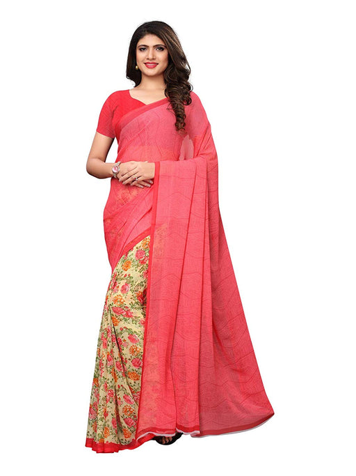 Beige, Multi Color Georgette Saree only in Bigswipe