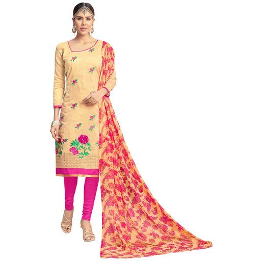 Chanderi Fabric Yellow Color Dress Material only in Bigswipe