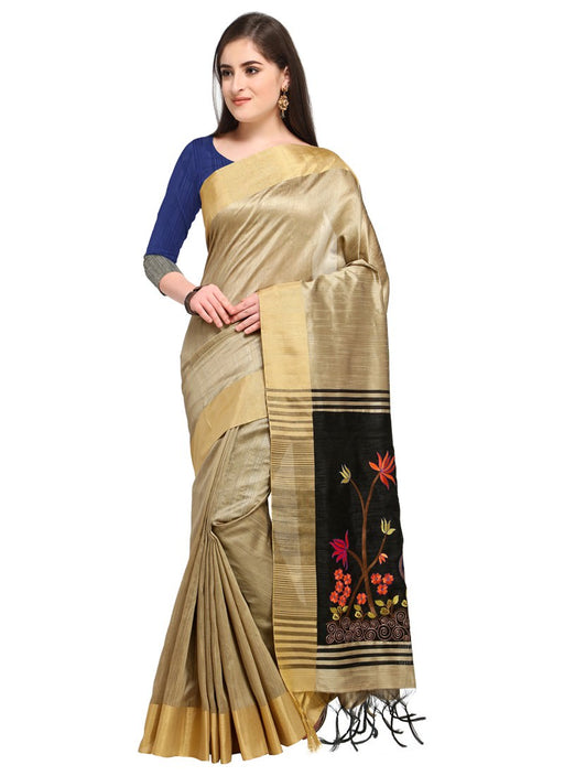 Beige Color  Bhagalpuri Silk (Art Silk) Saree only in Bigswipe