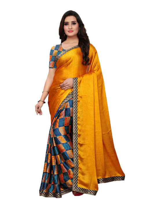 Multi Color Chiffon Printed Work Saree only in Bigswipe