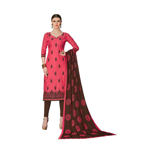 Chanderi Fabric Deep Red Color Dress Material only in Bigswipe