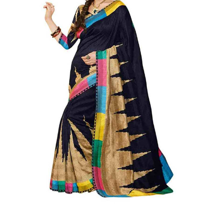 Multicolored Bhagalpuri Art Silk Saree only in Bigswipe