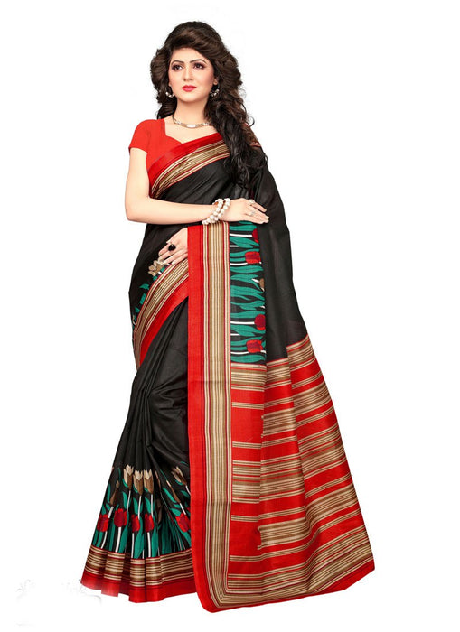 Black, Multi Color Bhagalpuri Silk Saree only in Bigswipe