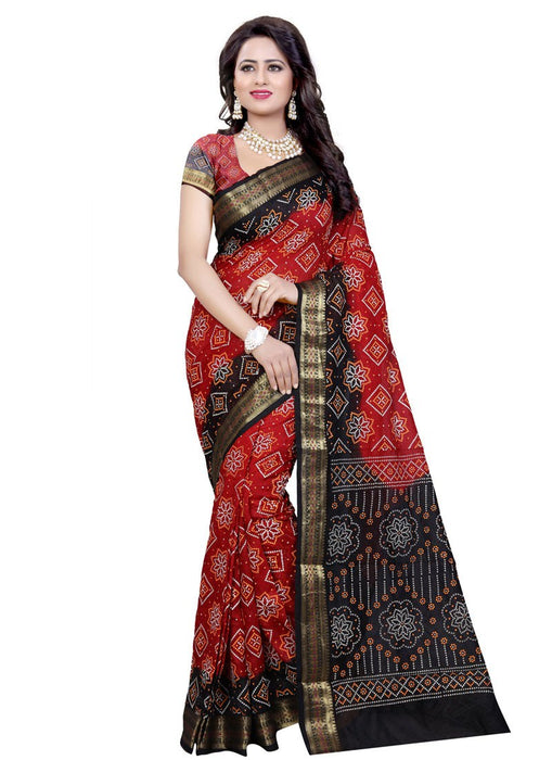 Black,Red Color Art Silk Saree only in Bigswipe