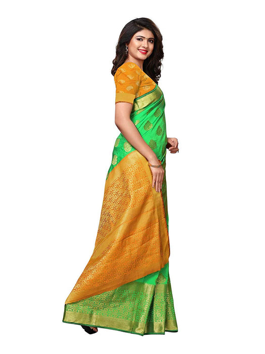 Green Color Poly Silk Saree only in Bigswipe