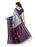 Off White, Navy Blue Color Poly Silk Saree only in Bigswipe