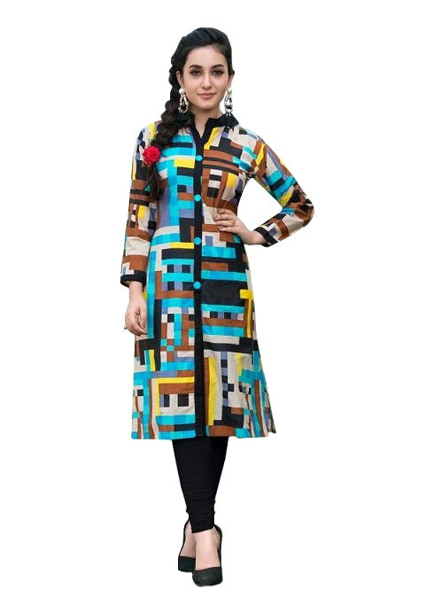 Printed Kurti With Button Placket only in Bigswipe