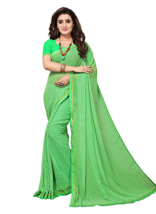 Green, Off White Color  Georgette Saree only in Bigswipe