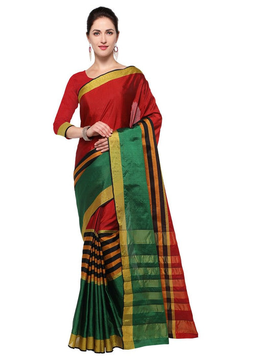 Green,Maroon Color Poly Silk Saree only in Bigswipe