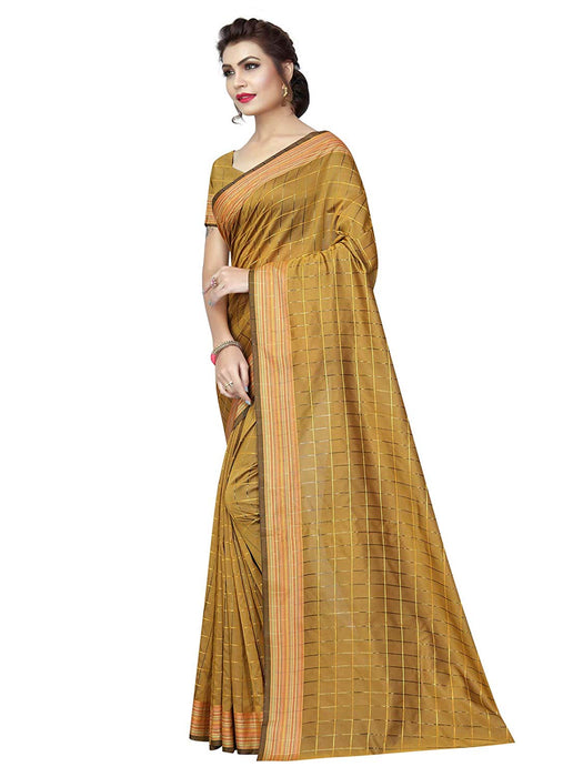 Yellow Color Poly Silk Saree