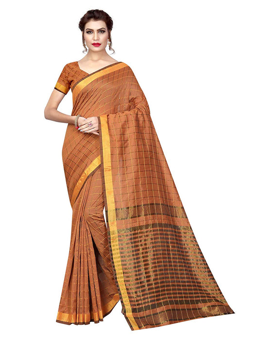 Brown Color Poly Silk Saree only in Bigswipe