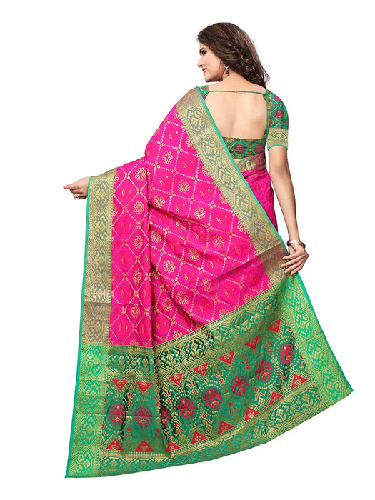 Pink Color Poly Silk Saree only in Bigswipe