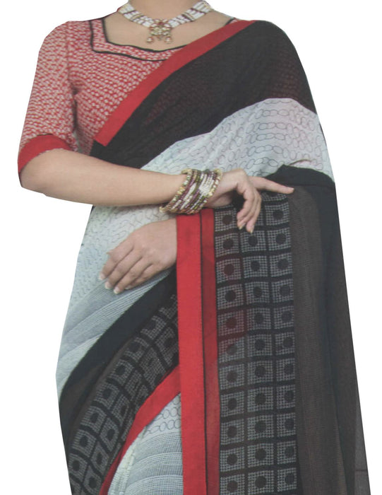 Chiffon Digital Color Printed Saree-Multi Color only in Bigswipe