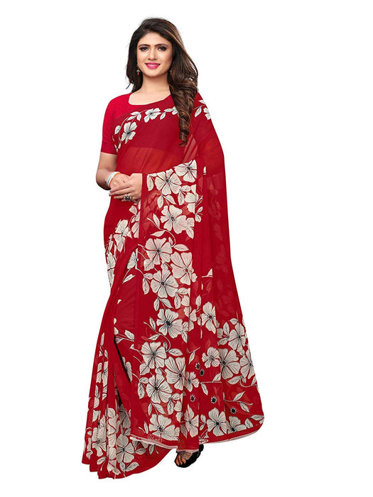 Maroon, Multi Color Georgette Saree only in Bigswipe