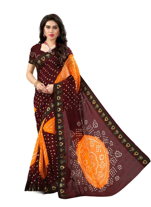 Brown,Yellow Color Art Silk Saree only in Bigswipe