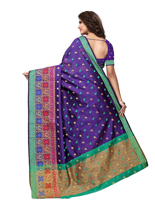 Blue Color Chanderi Silk Saree only in Bigswipe