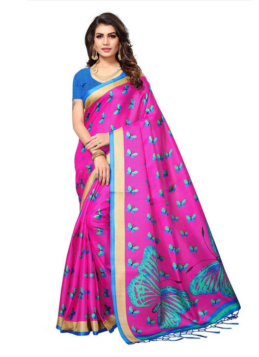 Pink, Multi Color  Art Silk Saree only in Bigswipe