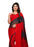 Red, Grey (Dark Grey) Color Georgette Printed Work Saree